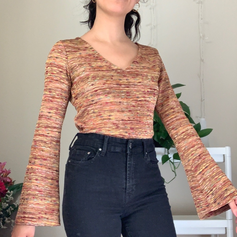 70s style colorful top.